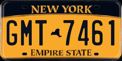 NY license plate GMT7461