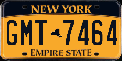 NY license plate GMT7464