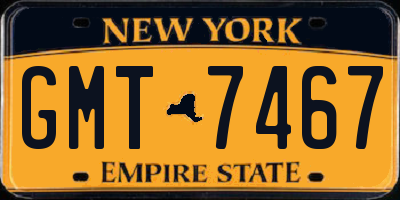 NY license plate GMT7467