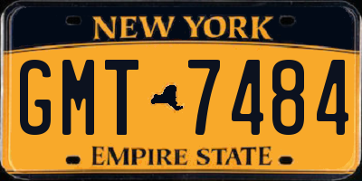 NY license plate GMT7484
