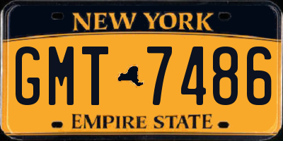 NY license plate GMT7486