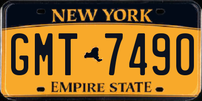 NY license plate GMT7490