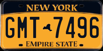 NY license plate GMT7496
