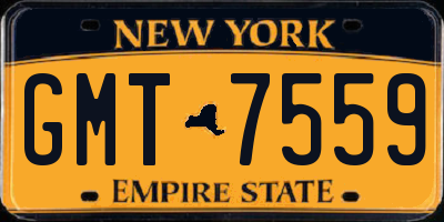 NY license plate GMT7559