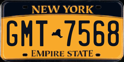 NY license plate GMT7568