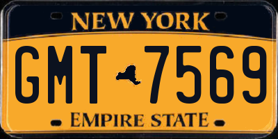 NY license plate GMT7569