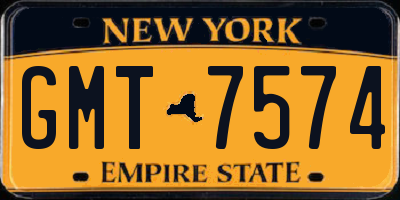 NY license plate GMT7574