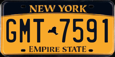 NY license plate GMT7591