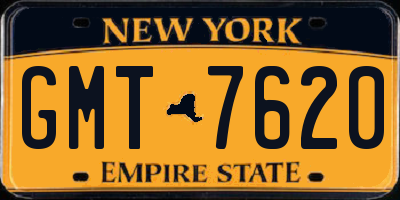 NY license plate GMT7620
