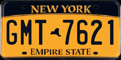 NY license plate GMT7621