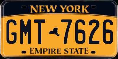 NY license plate GMT7626