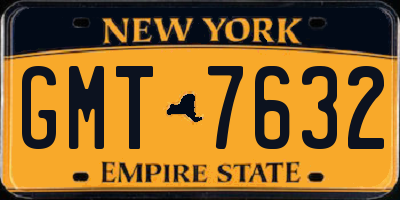NY license plate GMT7632