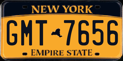 NY license plate GMT7656
