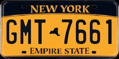 NY license plate GMT7661