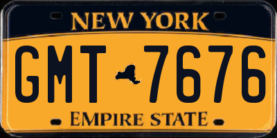 NY license plate GMT7676