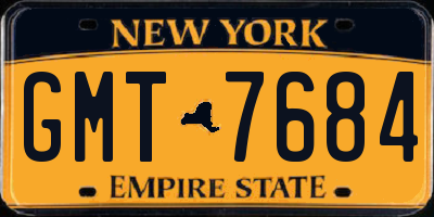NY license plate GMT7684