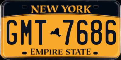 NY license plate GMT7686