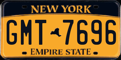 NY license plate GMT7696