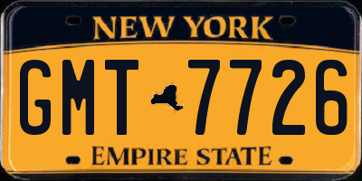NY license plate GMT7726