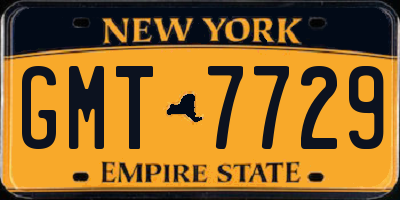 NY license plate GMT7729