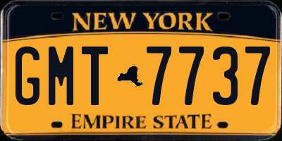 NY license plate GMT7737
