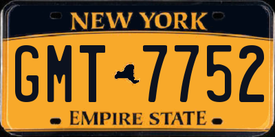 NY license plate GMT7752