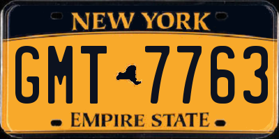 NY license plate GMT7763
