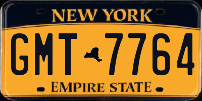 NY license plate GMT7764
