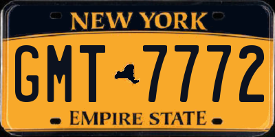 NY license plate GMT7772