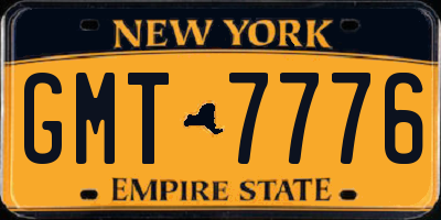NY license plate GMT7776