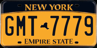 NY license plate GMT7779