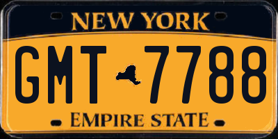 NY license plate GMT7788
