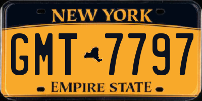 NY license plate GMT7797