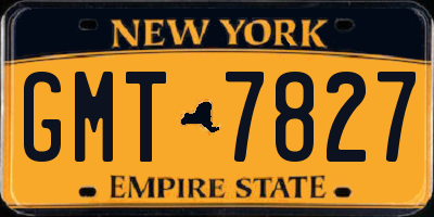 NY license plate GMT7827