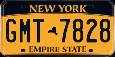 NY license plate GMT7828