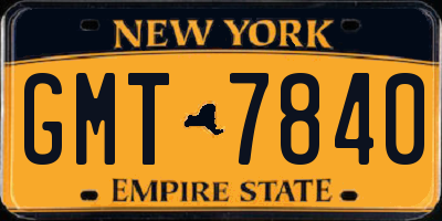 NY license plate GMT7840