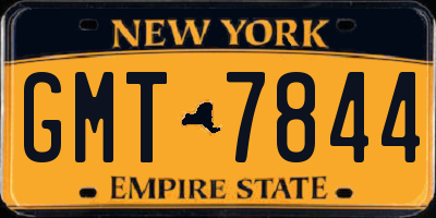 NY license plate GMT7844