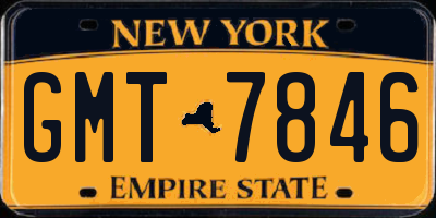 NY license plate GMT7846