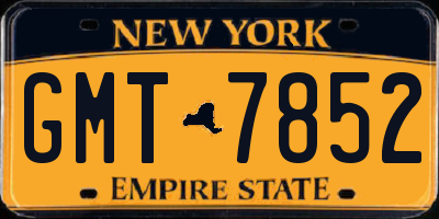 NY license plate GMT7852