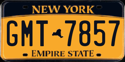 NY license plate GMT7857