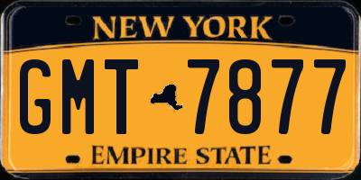 NY license plate GMT7877