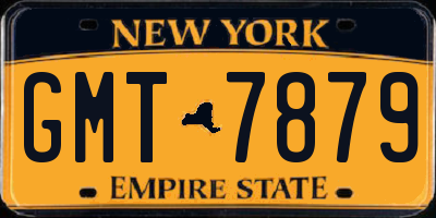 NY license plate GMT7879