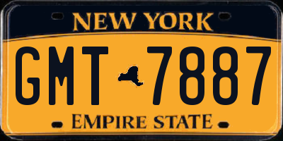NY license plate GMT7887