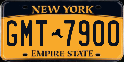 NY license plate GMT7900