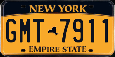 NY license plate GMT7911