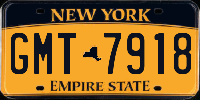 NY license plate GMT7918