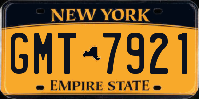 NY license plate GMT7921