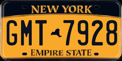 NY license plate GMT7928