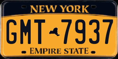 NY license plate GMT7937