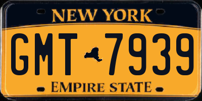 NY license plate GMT7939